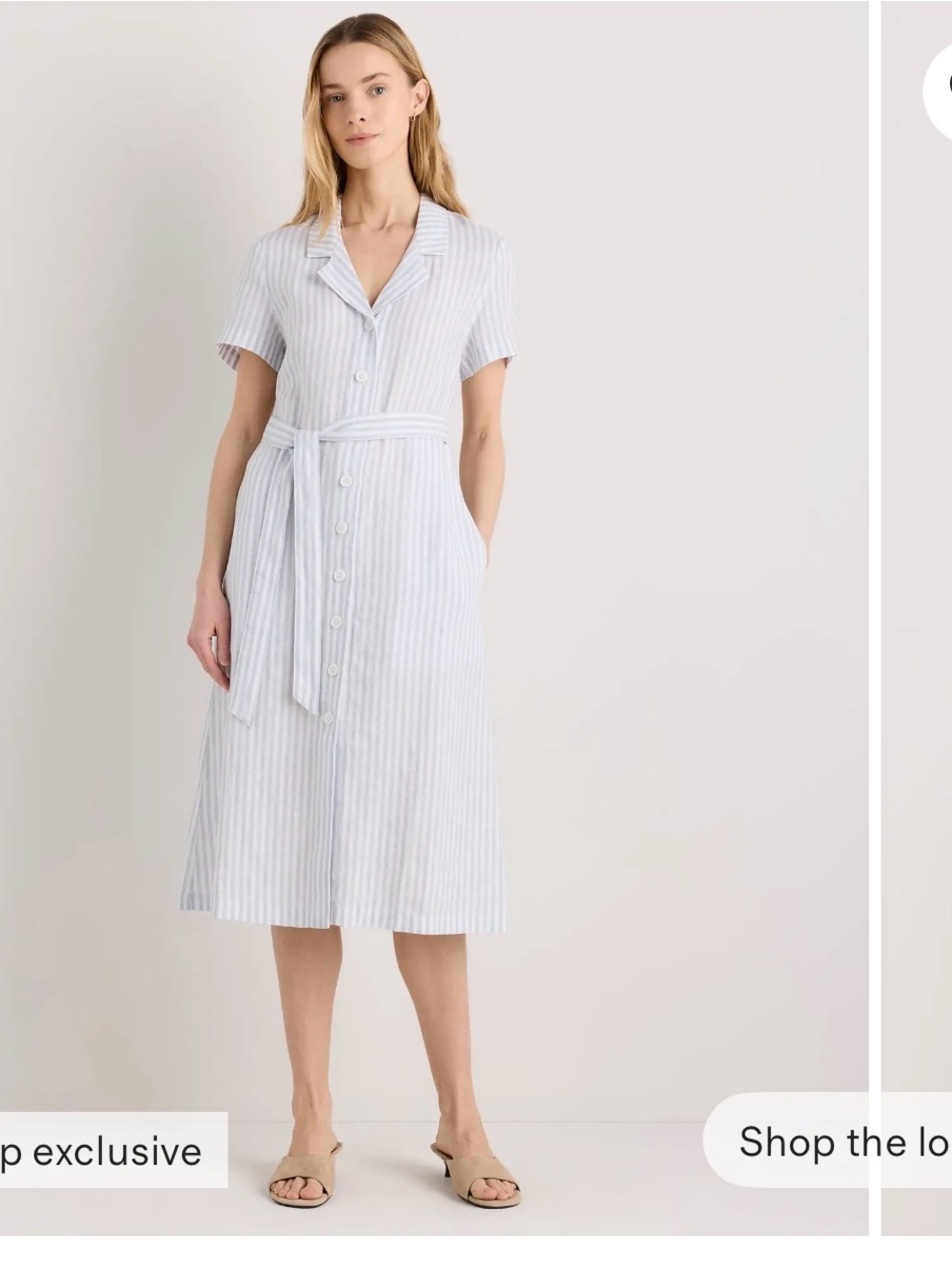 Quince Linen tie waist dress